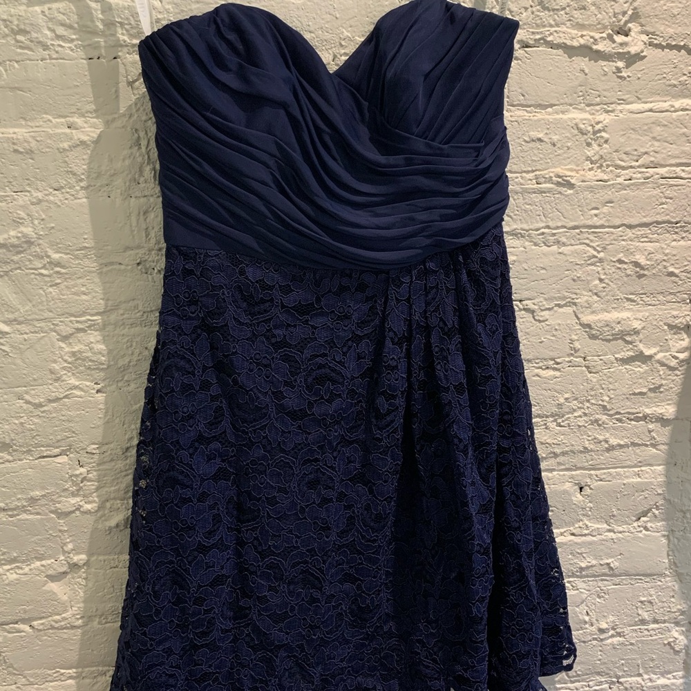Beautiful blue lace knee length dress
